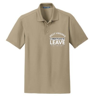 Funny West Virginia A Great Place To Leave Wv Sarcasm Gift Dry Zone Grid Polo