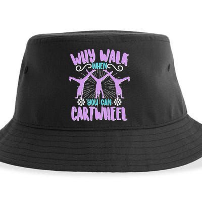 Funny Why Walk When You Can Cartwheel Sustainable Bucket Hat