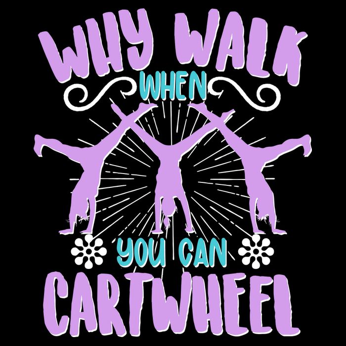 Funny Why Walk When You Can Cartwheel 7-Panel Snapback Hat