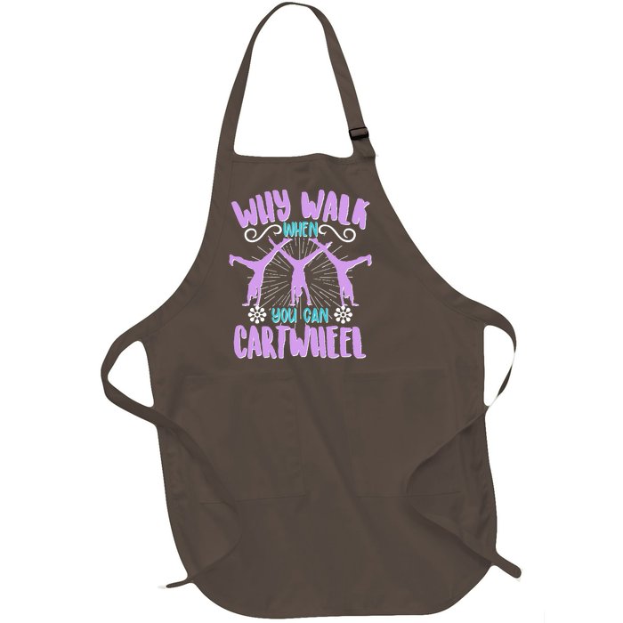 Funny Why Walk When You Can Cartwheel Full-Length Apron With Pockets