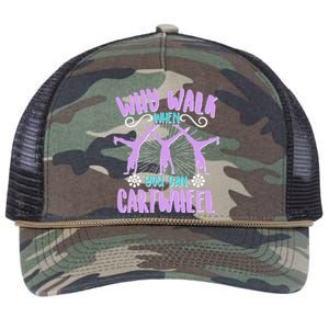 Funny Why Walk When You Can Cartwheel Retro Rope Trucker Hat Cap