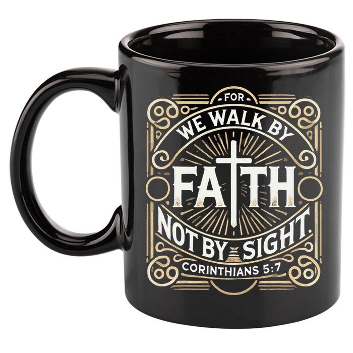 For We Walk Faith Not By Sight Christian Bible Verse 11oz C Handle Ceramic Mug