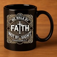 For We Walk Faith Not By Sight Christian Bible Verse 11oz C Handle Ceramic Mug