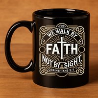For We Walk Faith Not By Sight Christian Bible Verse 11oz C Handle Ceramic Mug
