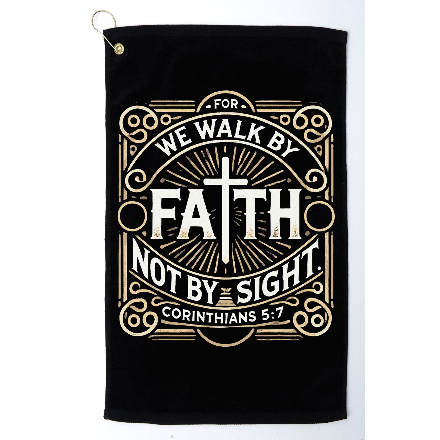 For We Walk Faith Not By Sight Christian Bible Verse Golf Towel