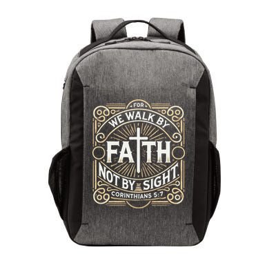 For We Walk Faith Not By Sight Christian Bible Verse Vector Backpack
