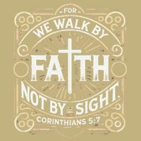 For We Walk Faith Not By Sight Christian Bible Verse Cooling Performance Crew T-Shirt