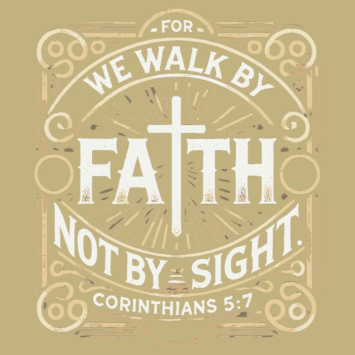 For We Walk Faith Not By Sight Christian Bible Verse Cooling Performance Crew T-Shirt