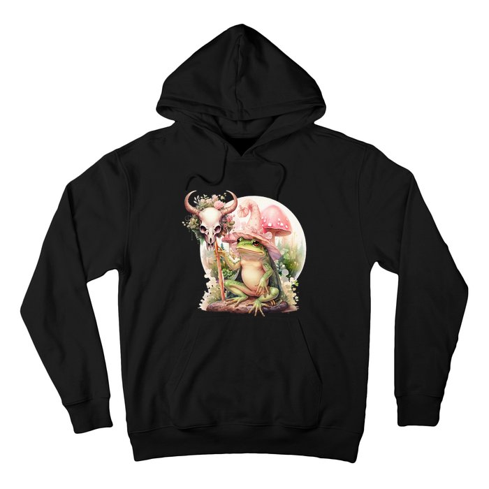 Frog With Witch Hat ShirtSkull Mushroom Everybody Croaks Hoodie