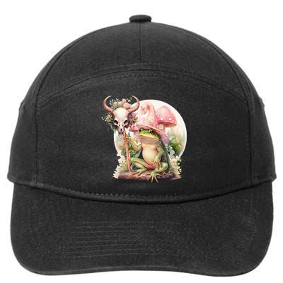 Frog With Witch Hat ShirtSkull Mushroom Everybody Croaks 7-Panel Snapback Hat