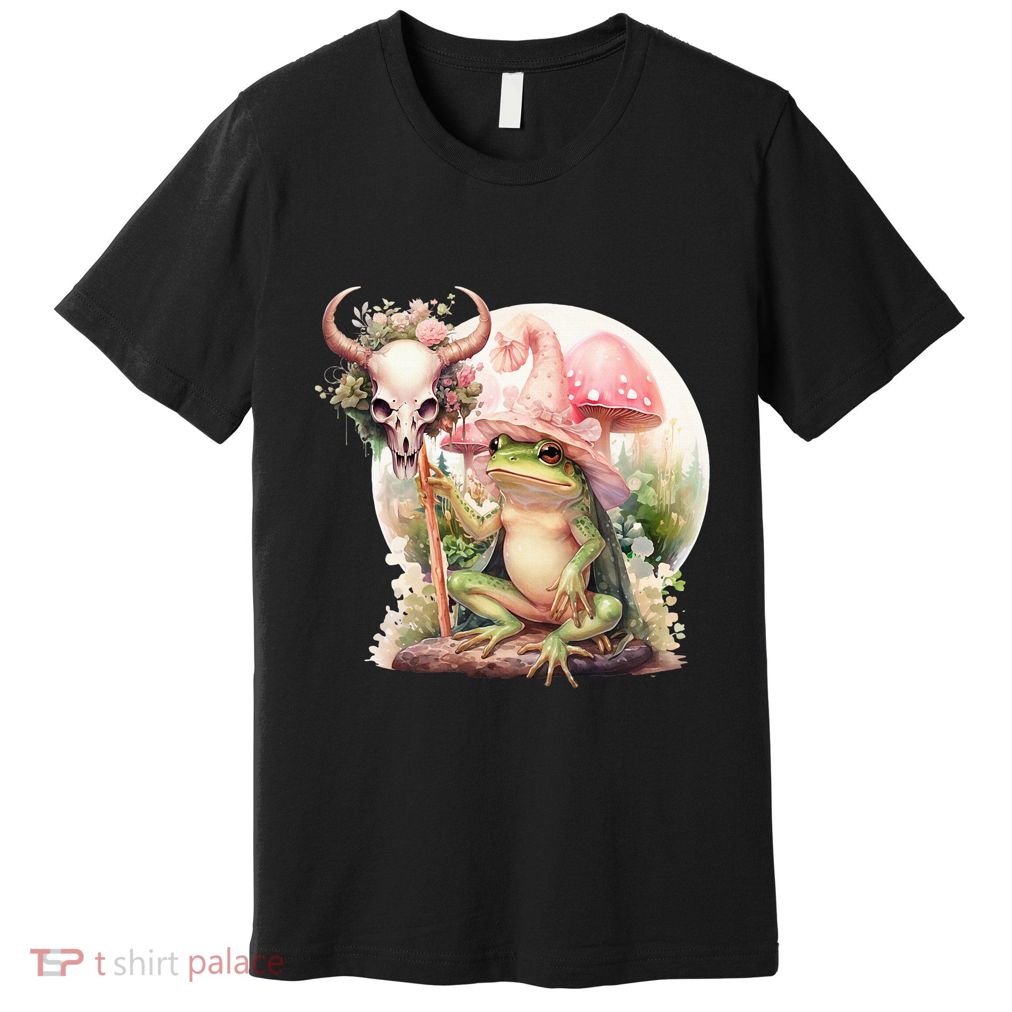 Frog With Witch Hat ShirtSkull Mushroom Everybody Croaks Premium T-Shirt