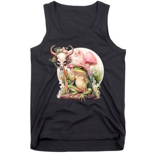 Frog With Witch Hat ShirtSkull Mushroom Everybody Croaks Tank Top