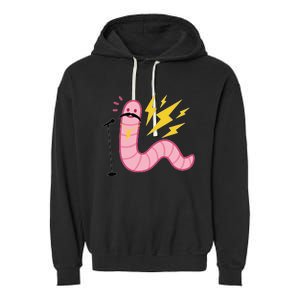 Funny Worm With A Mustache Tom Ariana Reality Garment-Dyed Fleece Hoodie