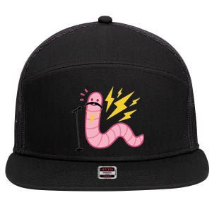 Funny Worm With A Mustache Tom Ariana Reality 7 Panel Mesh Trucker Snapback Hat