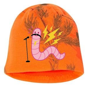 Funny Worm With A Mustache Tom Ariana Reality Kati - Camo Knit Beanie