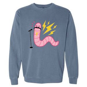 Funny Worm With A Mustache Tom Ariana Reality Garment-Dyed Sweatshirt