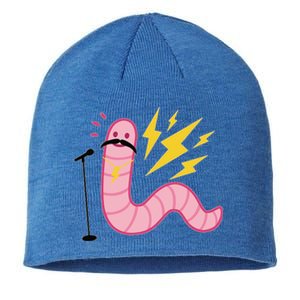 Funny Worm With A Mustache Tom Ariana Reality Sustainable Beanie