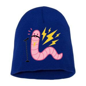 Funny Worm With A Mustache Tom Ariana Reality Short Acrylic Beanie