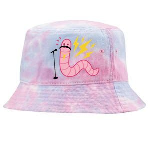 Funny Worm With A Mustache Tom Ariana Reality Tie-Dyed Bucket Hat