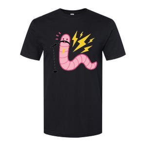 Funny Worm With A Mustache Tom Ariana Reality Softstyle CVC T-Shirt