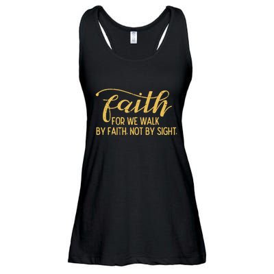 Faith We Walk By Faith Not By Sight Christian Ladies Essential Flowy Tank