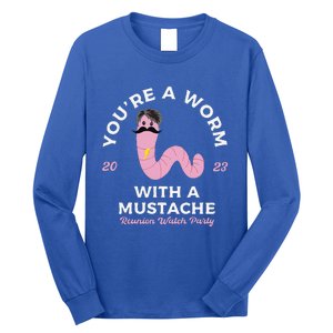 Funny Worm With A Mustache Long Sleeve Shirt