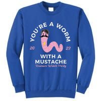 Funny Worm With A Mustache Tall Sweatshirt