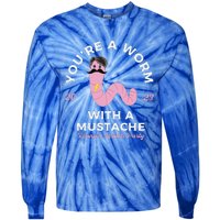 Funny Worm With A Mustache Tie-Dye Long Sleeve Shirt