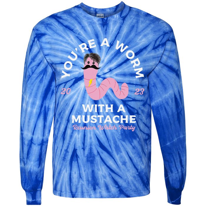 Funny Worm With A Mustache Tie-Dye Long Sleeve Shirt