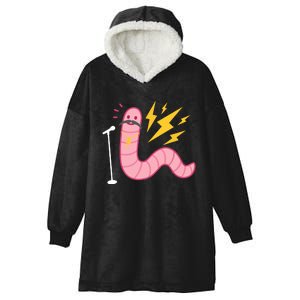 Funny Worm With A Mustache Tom Ariana Reality Hooded Wearable Blanket