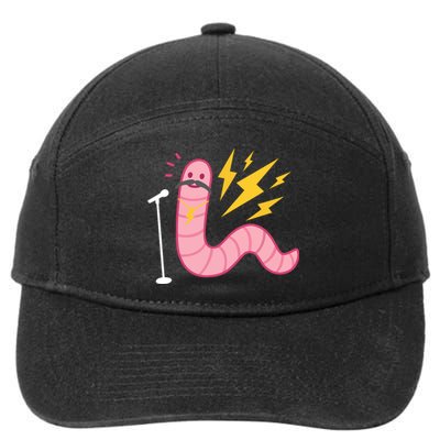 Funny Worm With A Mustache Tom Ariana Reality 7-Panel Snapback Hat