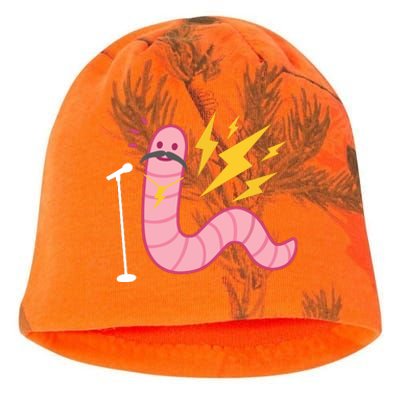 Funny Worm With A Mustache Tom Ariana Reality Kati - Camo Knit Beanie