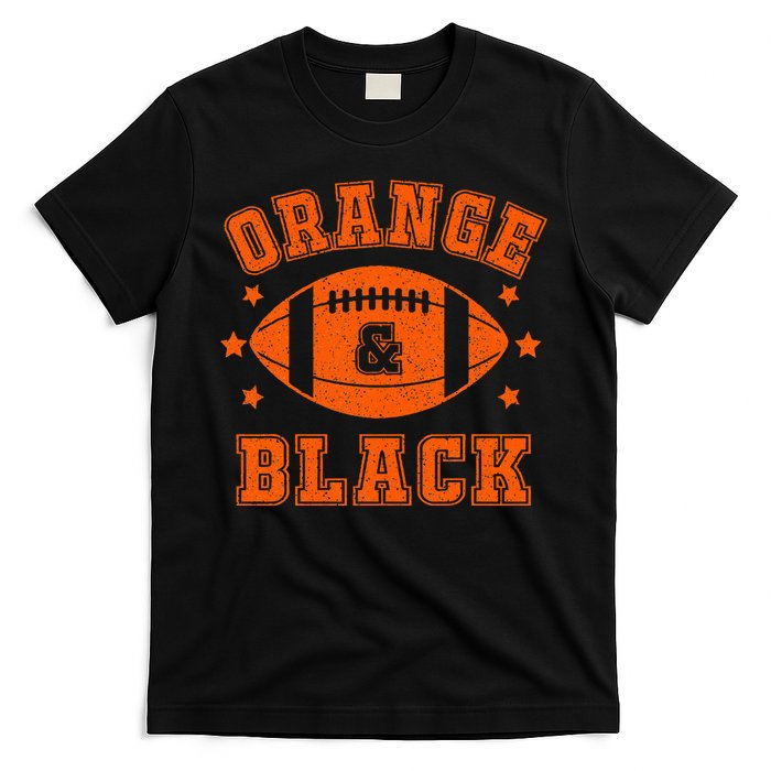 Football We Wear Orange And Black School Spirit T-Shirt