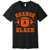 Football We Wear Orange And Black School Spirit Premium T-Shirt