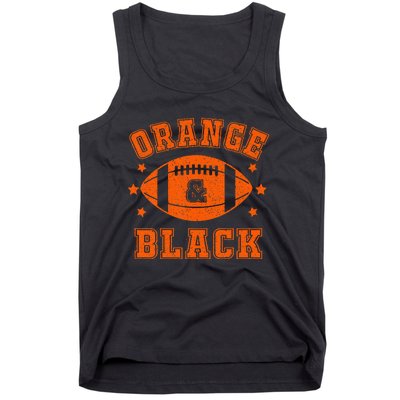 Football We Wear Orange And Black School Spirit Tank Top