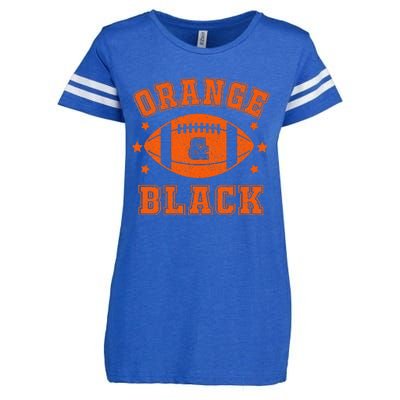 Football We Wear Orange And Black School Spirit Enza Ladies Jersey Football T-Shirt