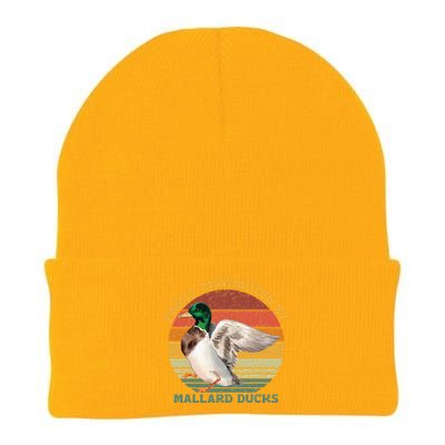 Funny Waterfowl Wild Birds Easily Distracted By Mallard Duck Knit Cap Winter Beanie