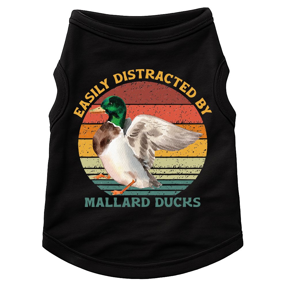 Funny Waterfowl Wild Birds Easily Distracted By Mallard Duck Doggie Tank