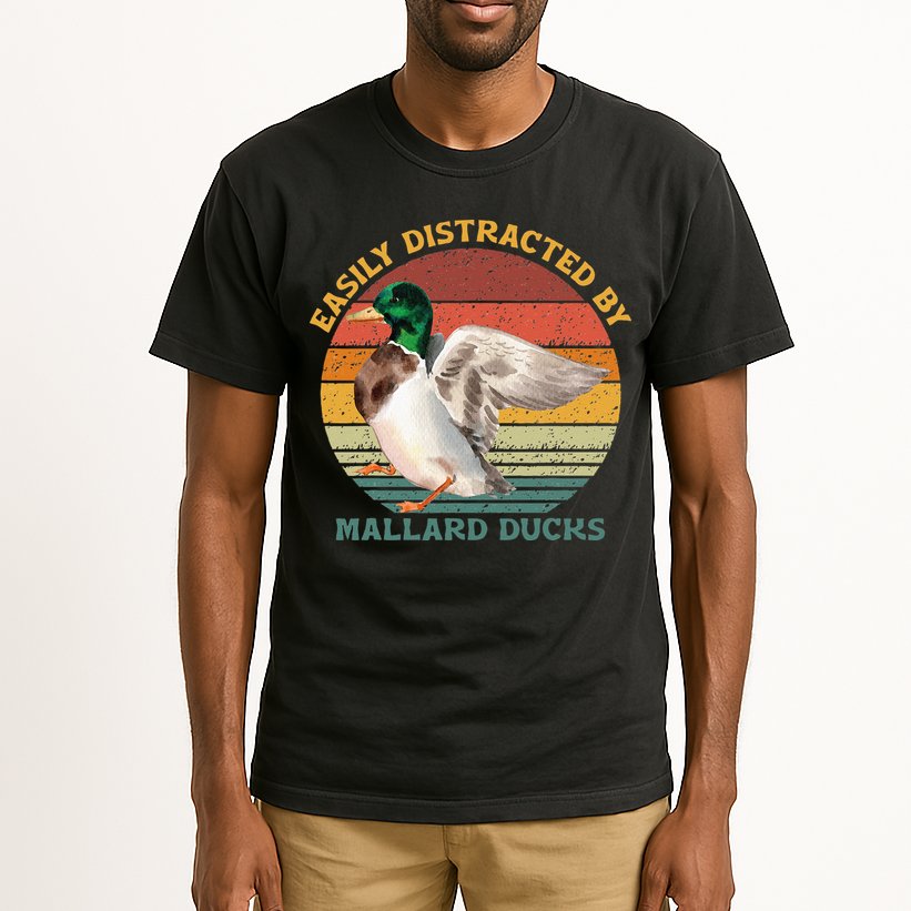 Funny Waterfowl Wild Birds Easily Distracted By Mallard Duck Tall T-Shirt
