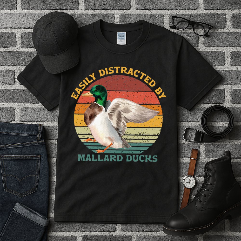 Funny Waterfowl Wild Birds Easily Distracted By Mallard Duck Tall T-Shirt