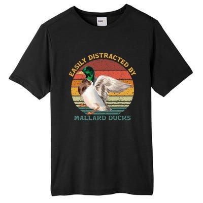 Funny Waterfowl Wild Birds Easily Distracted By Mallard Duck Tall Fusion ChromaSoft Performance T-Shirt