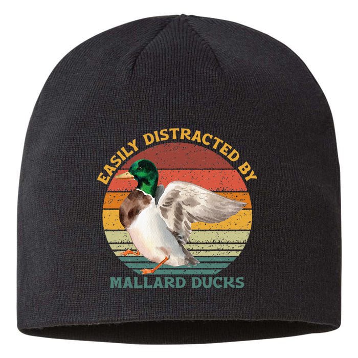 Funny Waterfowl Wild Birds Easily Distracted By Mallard Duck Sustainable Beanie