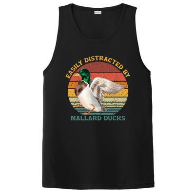 Funny Waterfowl Wild Birds Easily Distracted By Mallard Duck PosiCharge Competitor Tank