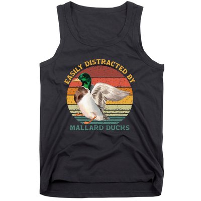 Funny Waterfowl Wild Birds Easily Distracted By Mallard Duck Tank Top