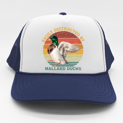 Funny Waterfowl Wild Birds Easily Distracted By Mallard Duck Trucker Hat