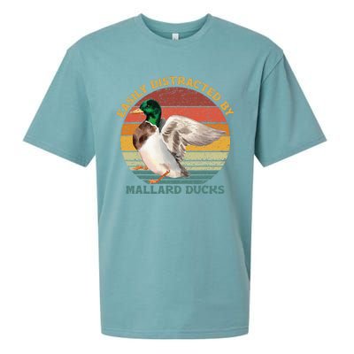 Funny Waterfowl Wild Birds Easily Distracted By Mallard Duck Sueded Cloud Jersey T-Shirt