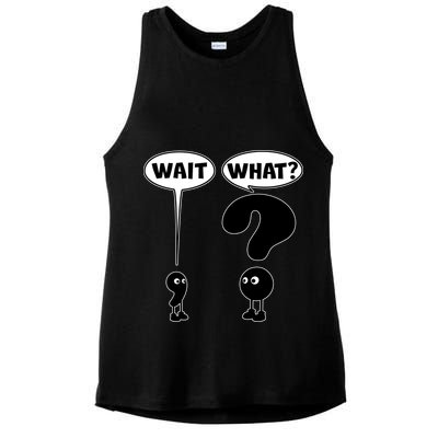Funny Wait What Comma Question Mark Comic Ladies PosiCharge Tri-Blend Wicking Tank
