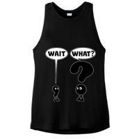 Funny Wait What Comma Question Mark Comic Ladies PosiCharge Tri-Blend Wicking Tank