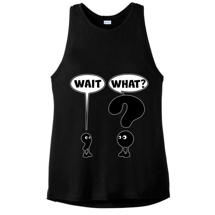 Funny Wait What Comma Question Mark Comic Ladies PosiCharge Tri-Blend Wicking Tank