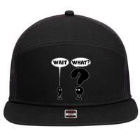 Funny Wait What Comma Question Mark Comic 7 Panel Mesh Trucker Snapback Hat